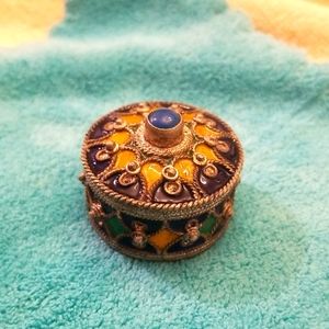 Silver and enamel pill box